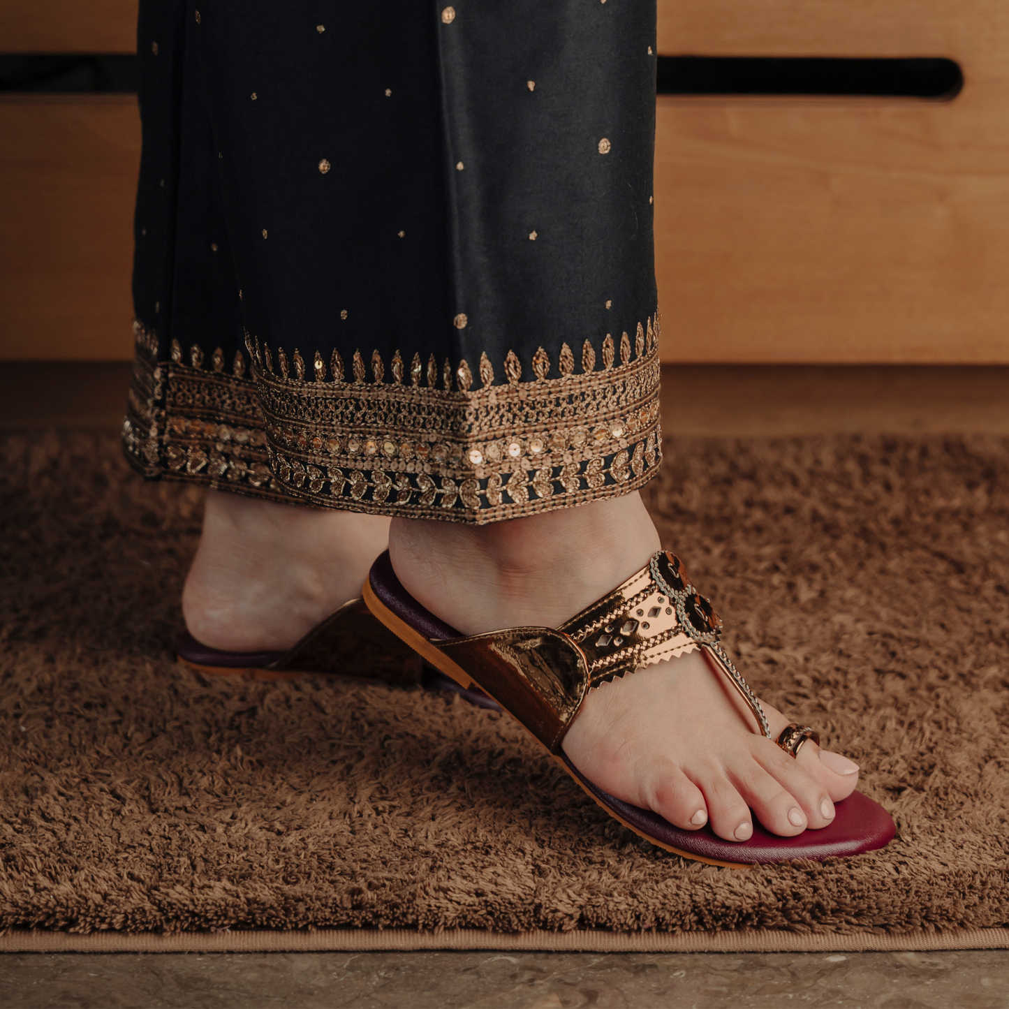 Bandhan Maroon Copper Flats