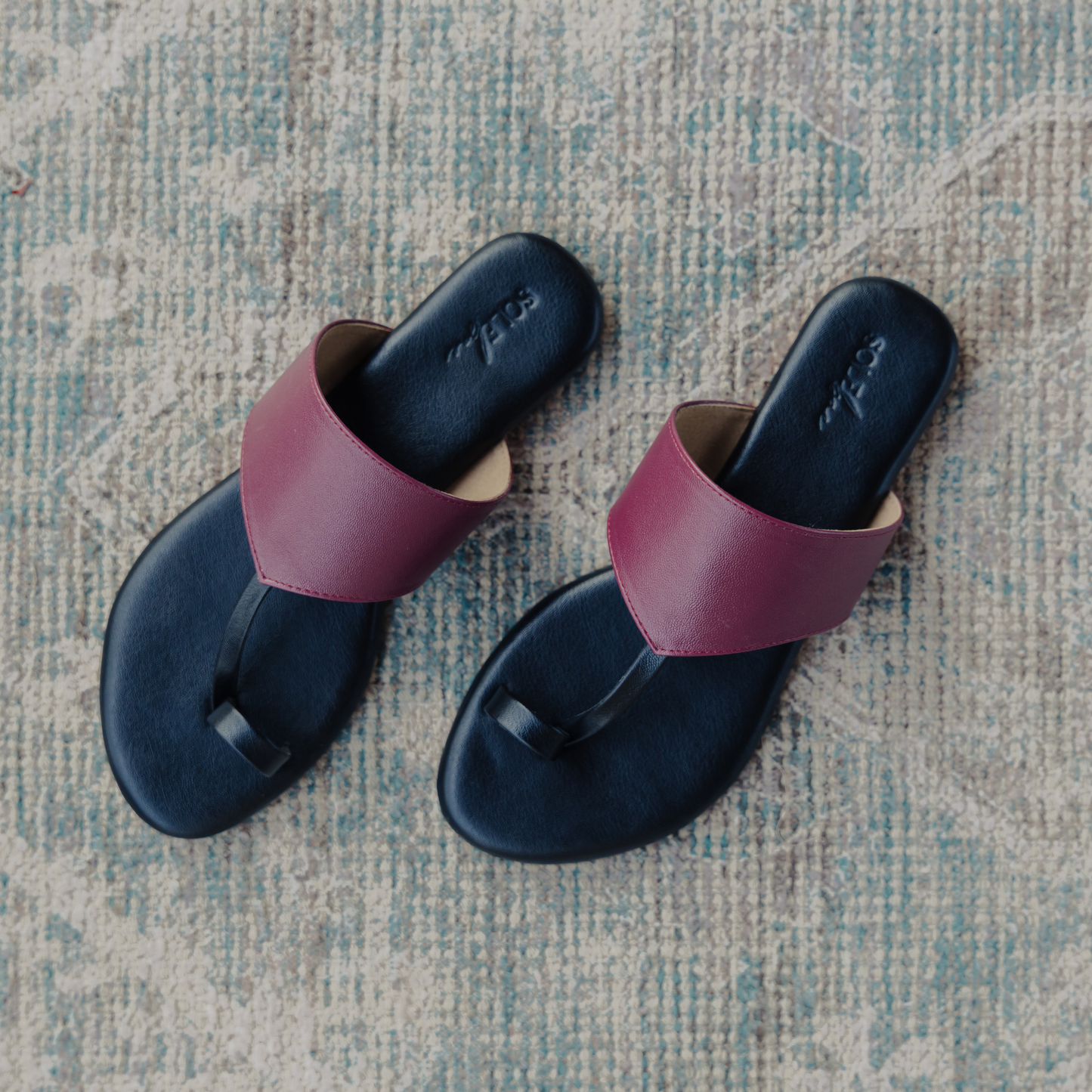Maroon and Black Duo Flats