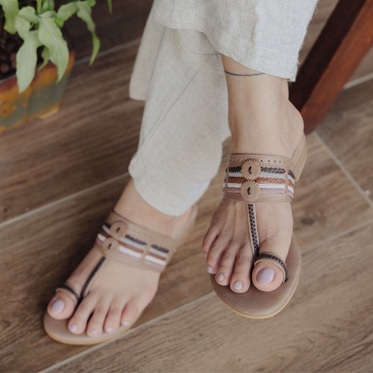 Tan Rangeen Small Box Heels