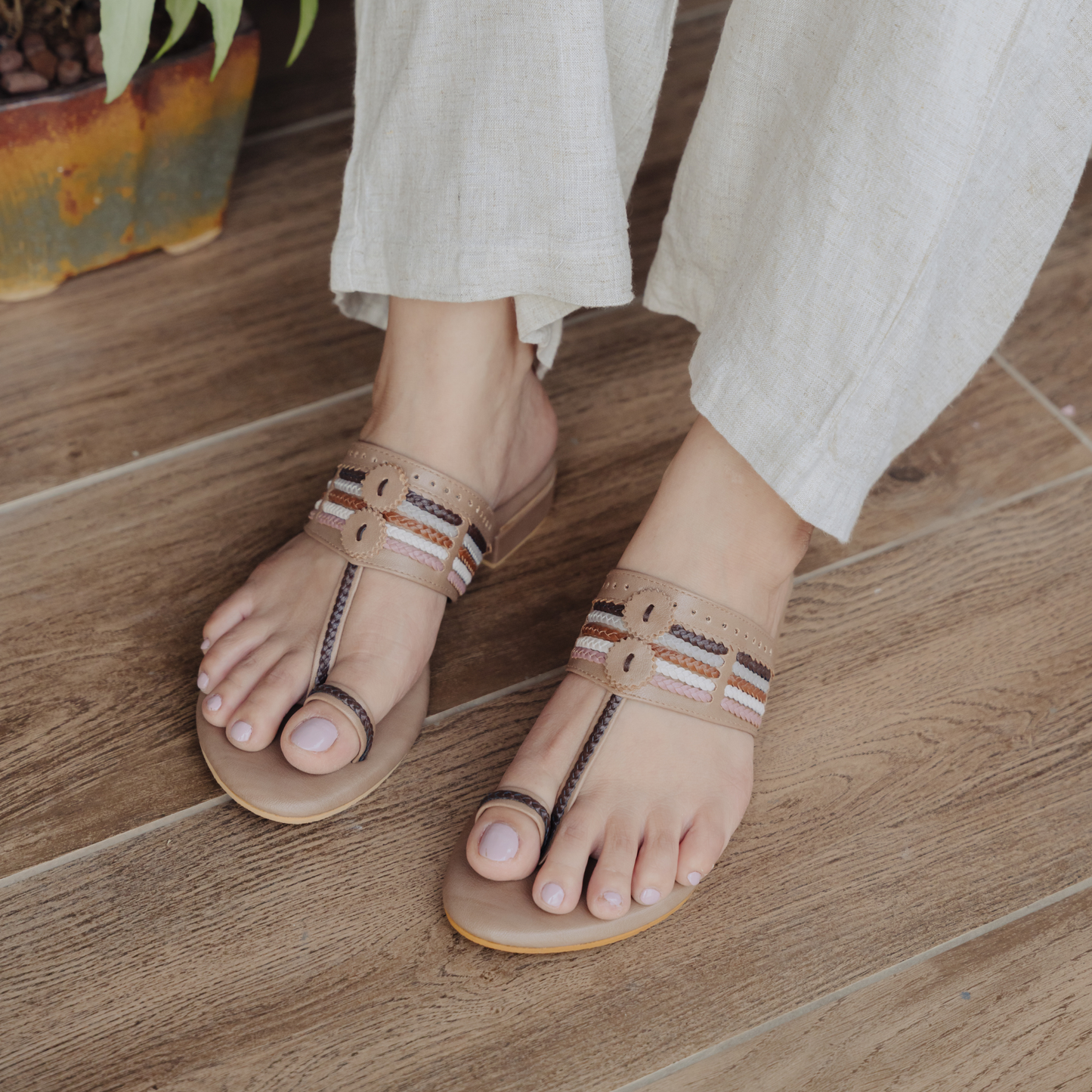 Tan Rangeen Small Box Heels