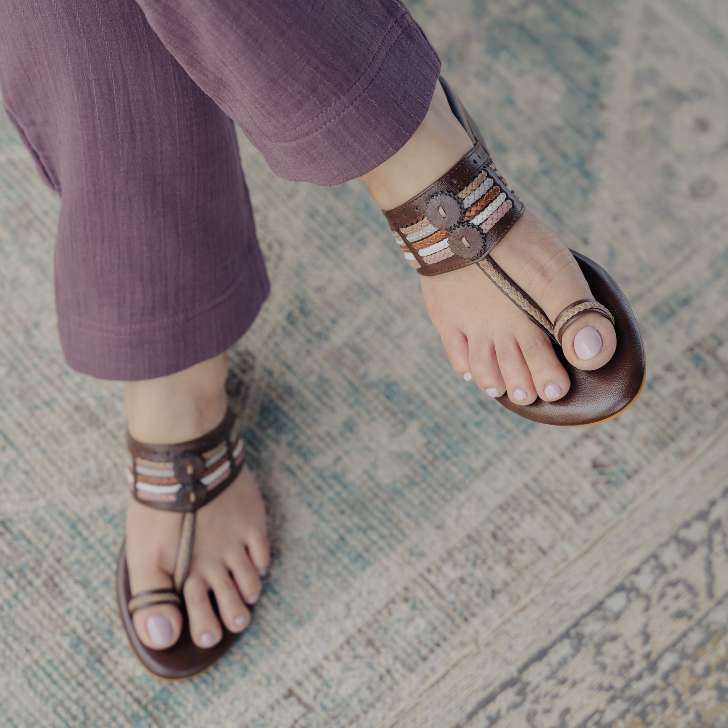 Brown Rangeen Wooden Box Heels