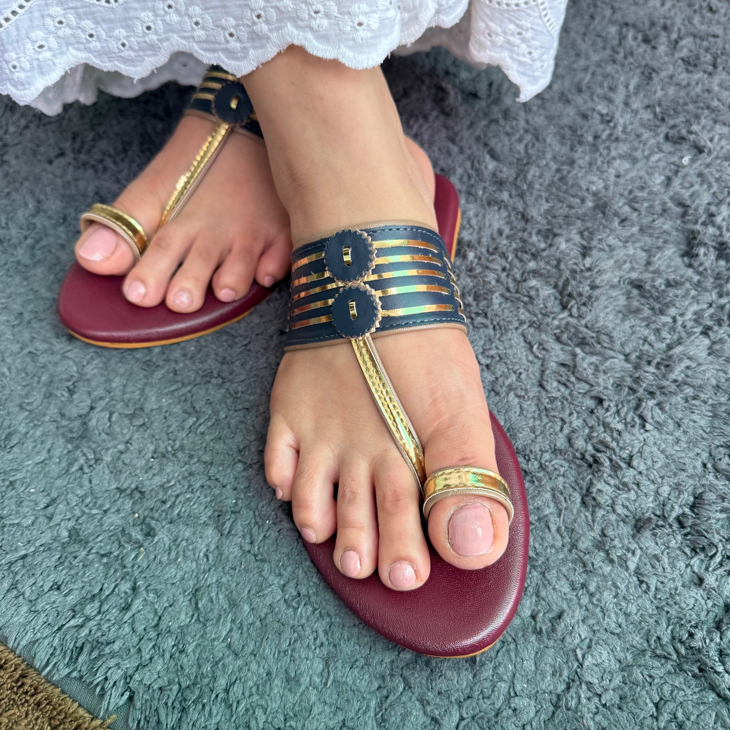 Blue & Cherry Noor Flat