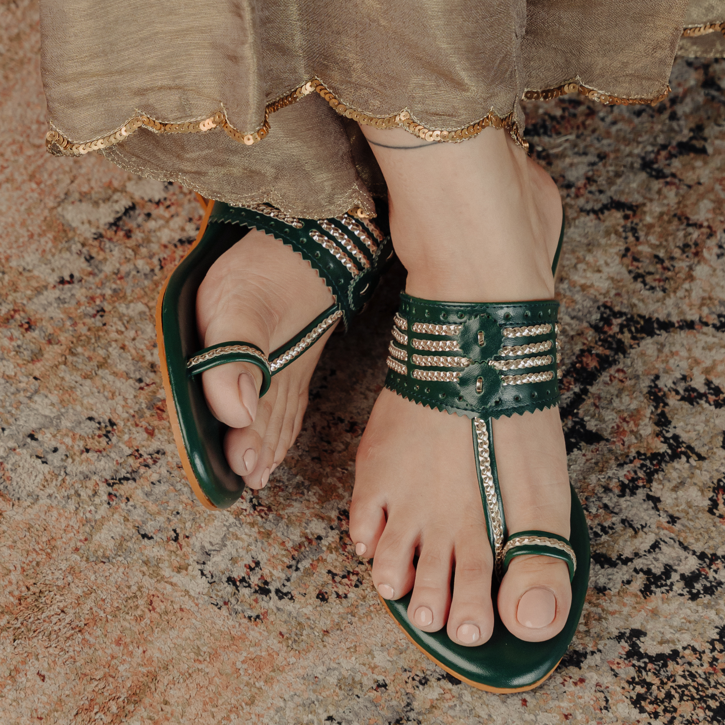 Bandhan Green Box Heels