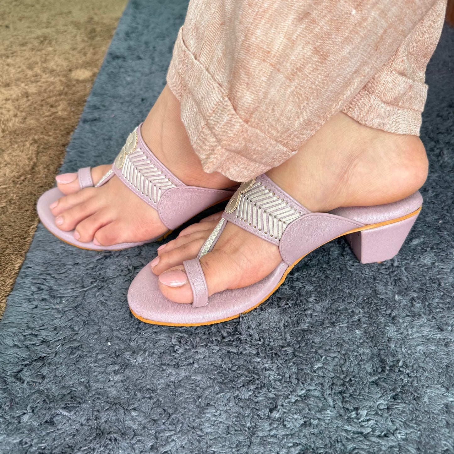 Lilac Sewn Box Heel