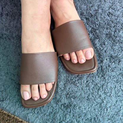 Brown Comfy Slides