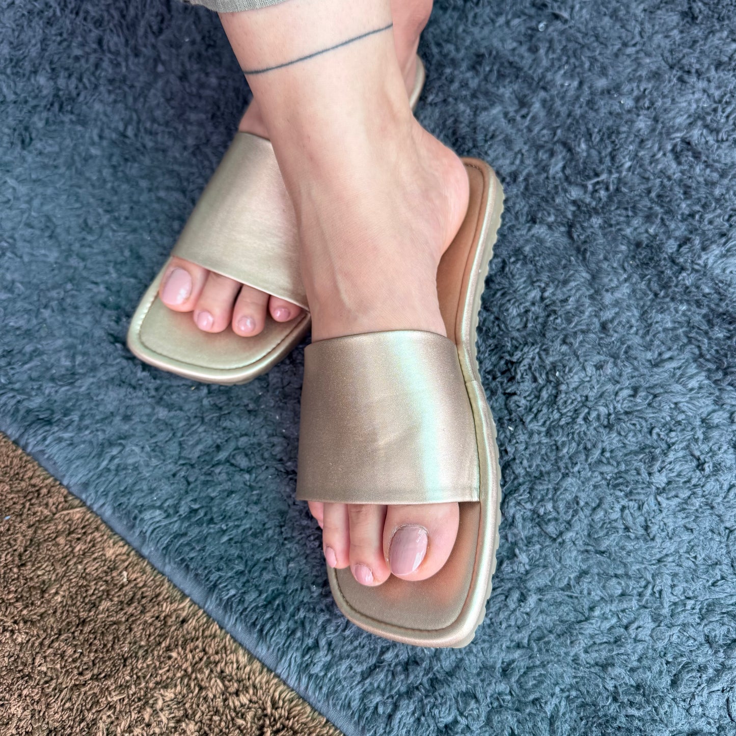 Gold Comfy Slides