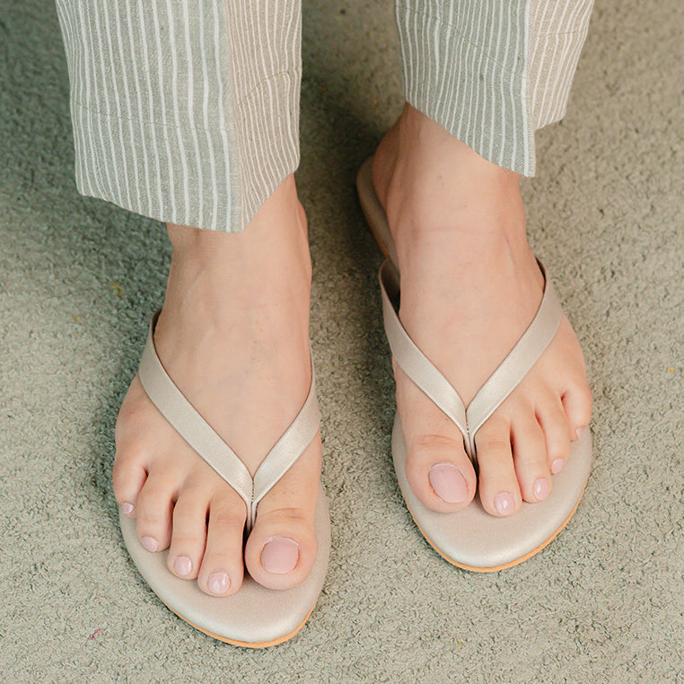 Light Gold V Belt Flats